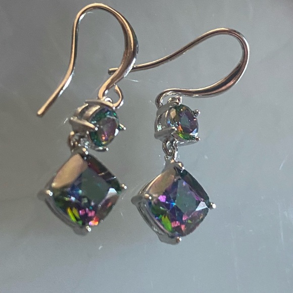 Mystic topaz rainbow drop earrings - Picture 3 of 3